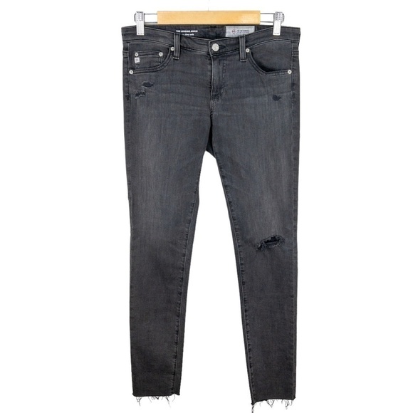 AG Adriano Goldschmied Womens The Legging Ankle Jean Distressed Grey Size 28 - Picture 1 of 11